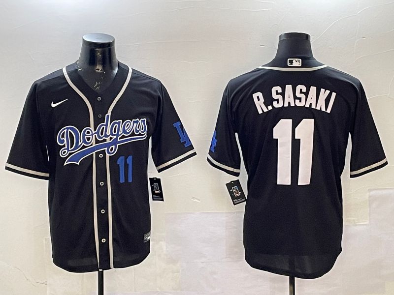 Men Los Angeles Dodgers #11 R.Sasaki Black Fashion Game 2025 Nike MLB Jersey style 22->los angeles dodgers->MLB Jersey